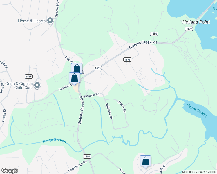 map of restaurants, bars, coffee shops, grocery stores, and more near 139 Henson Road in Hubert