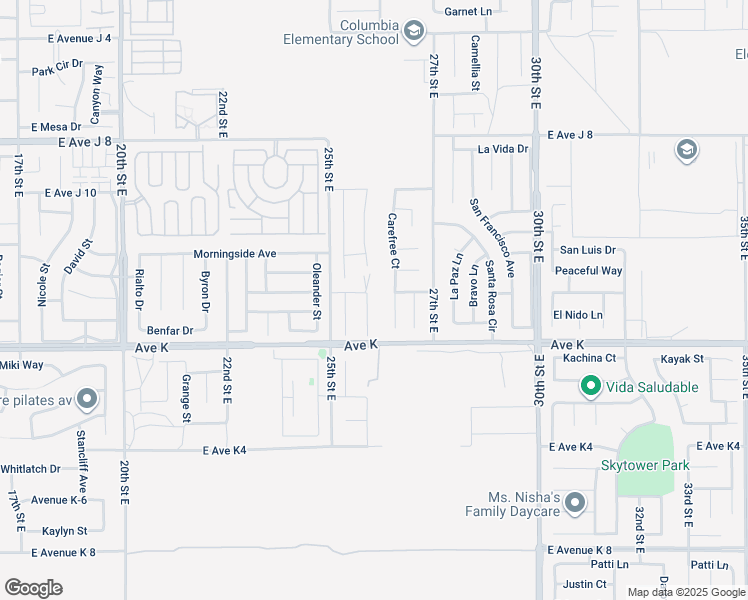 map of restaurants, bars, coffee shops, grocery stores, and more near 43654 Tranquility Court in Lancaster