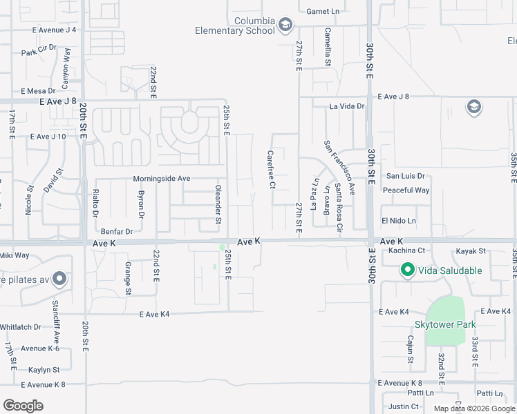 map of restaurants, bars, coffee shops, grocery stores, and more near 43660 Tranquility Court in Lancaster