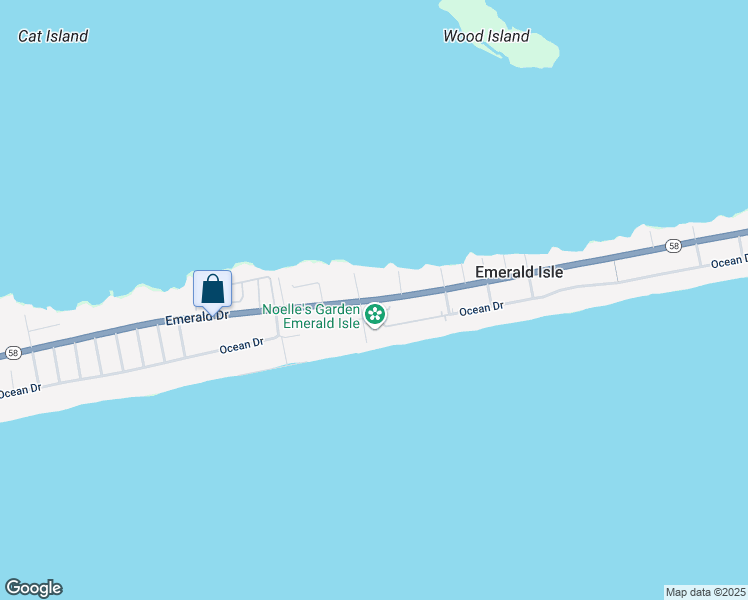 map of restaurants, bars, coffee shops, grocery stores, and more near 2618 Emerald Dr in Emerald Isle