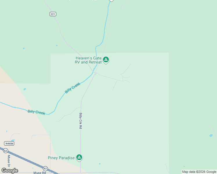 map of restaurants, bars, coffee shops, grocery stores, and more near 58224 Billy Creek Road in Muse