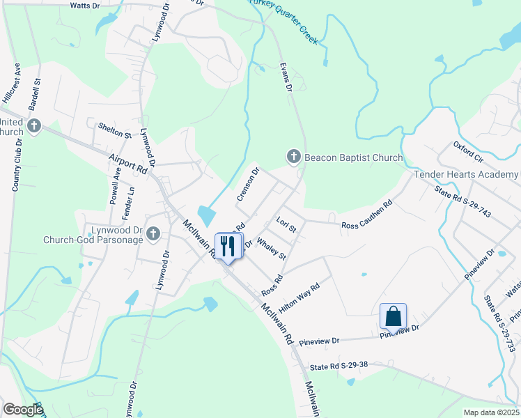 map of restaurants, bars, coffee shops, grocery stores, and more near 2097 Athena Road in Lancaster