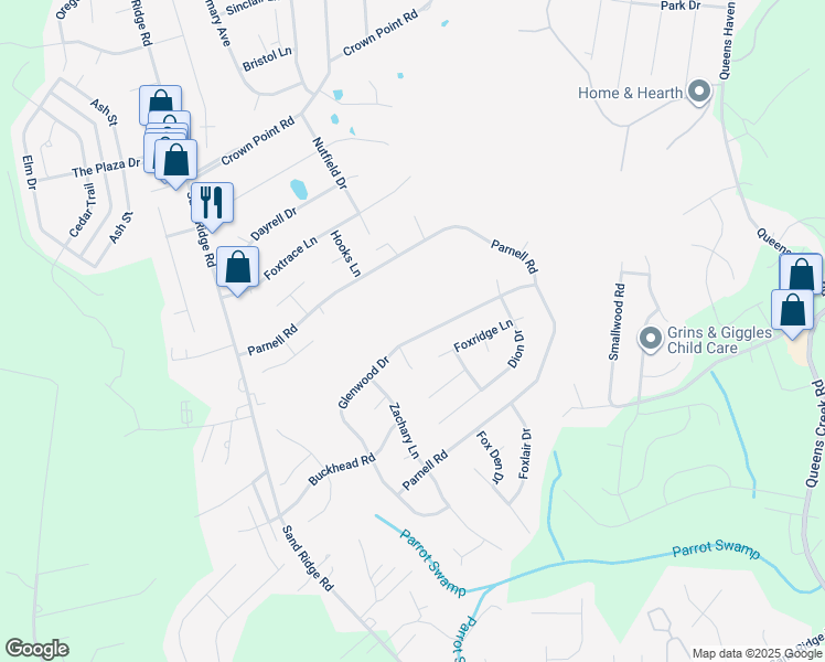 map of restaurants, bars, coffee shops, grocery stores, and more near 145 Glenwood Drive in Hubert