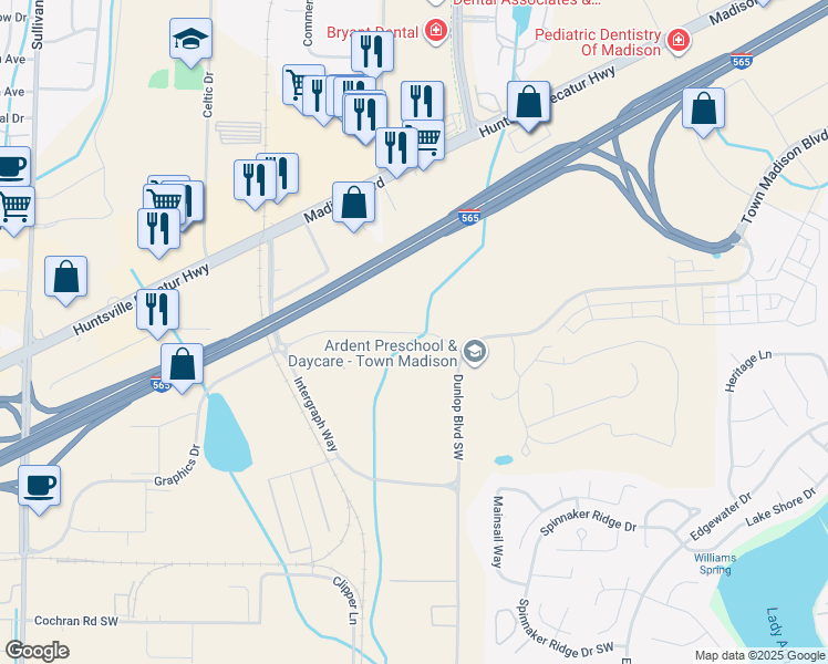 map of restaurants, bars, coffee shops, grocery stores, and more near 468 Lime Quarry Road in Madison