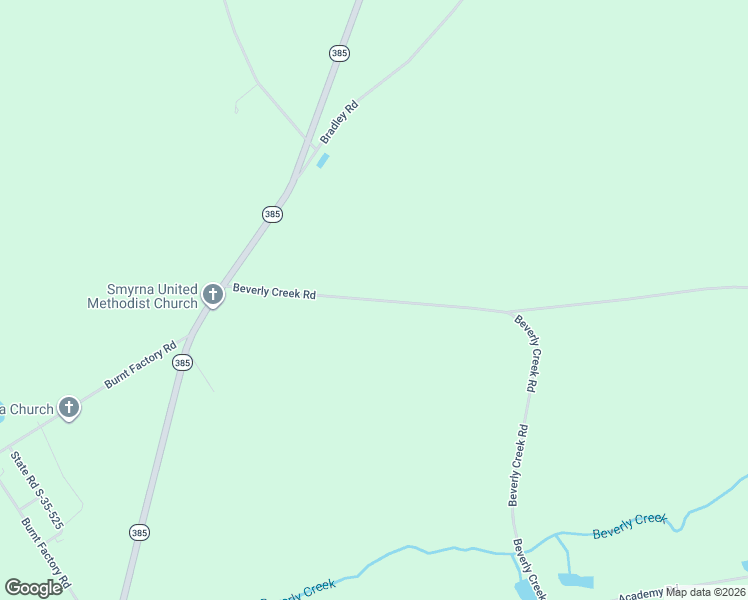 map of restaurants, bars, coffee shops, grocery stores, and more near Beverly Creek Road in McColl