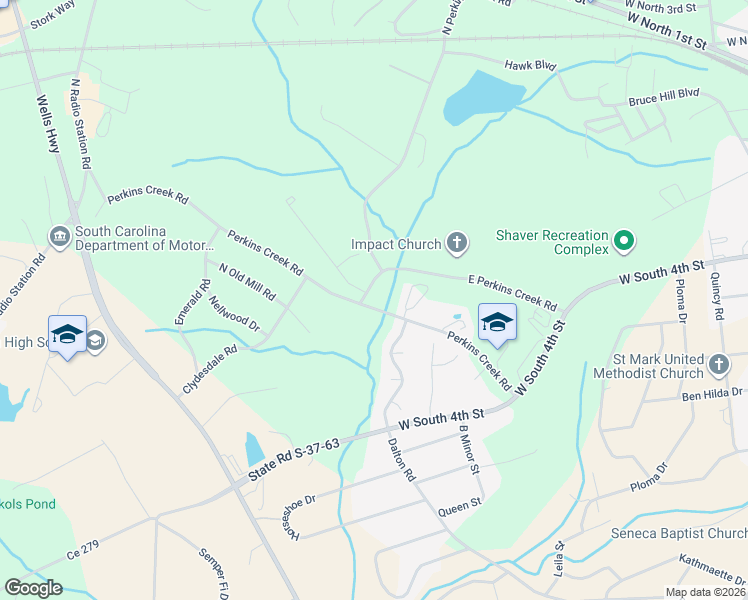 map of restaurants, bars, coffee shops, grocery stores, and more near 177 Madison Pointe Drive in Seneca