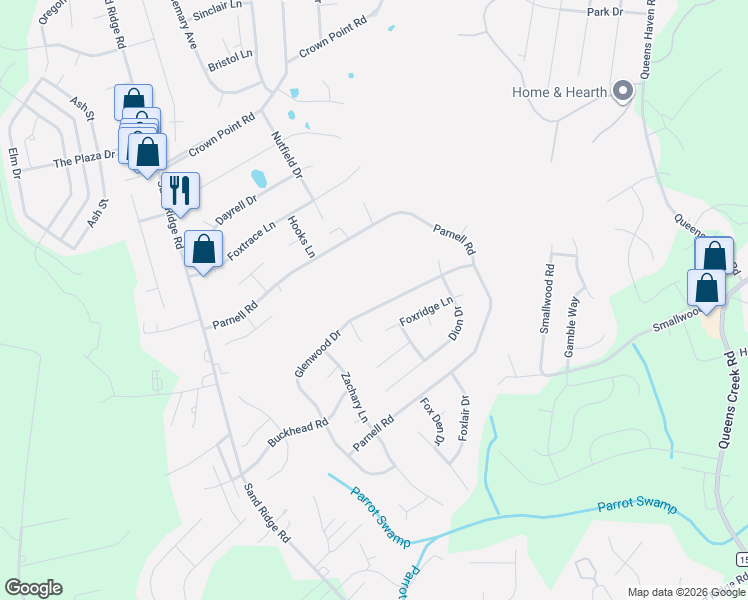 map of restaurants, bars, coffee shops, grocery stores, and more near 149 Glenwood Drive in Hubert