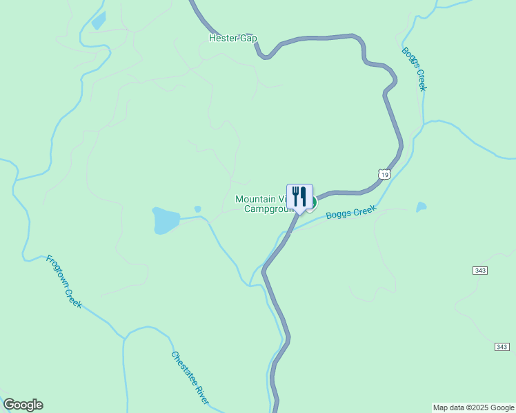map of restaurants, bars, coffee shops, grocery stores, and more near Corinth Church Road in Lumpkin County
