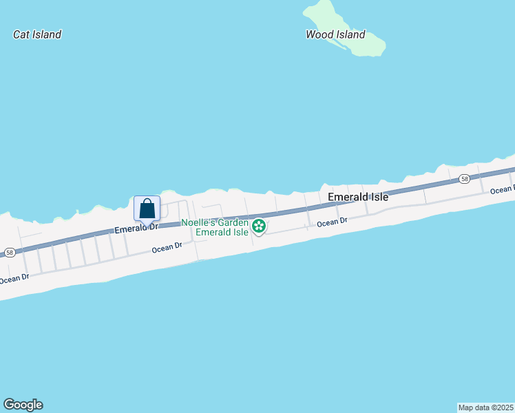 map of restaurants, bars, coffee shops, grocery stores, and more near 2618 Emerald Dr in Emerald Isle