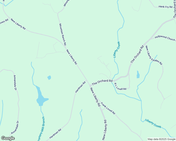 map of restaurants, bars, coffee shops, grocery stores, and more near 4162 New Liberty Road in Clarkesville