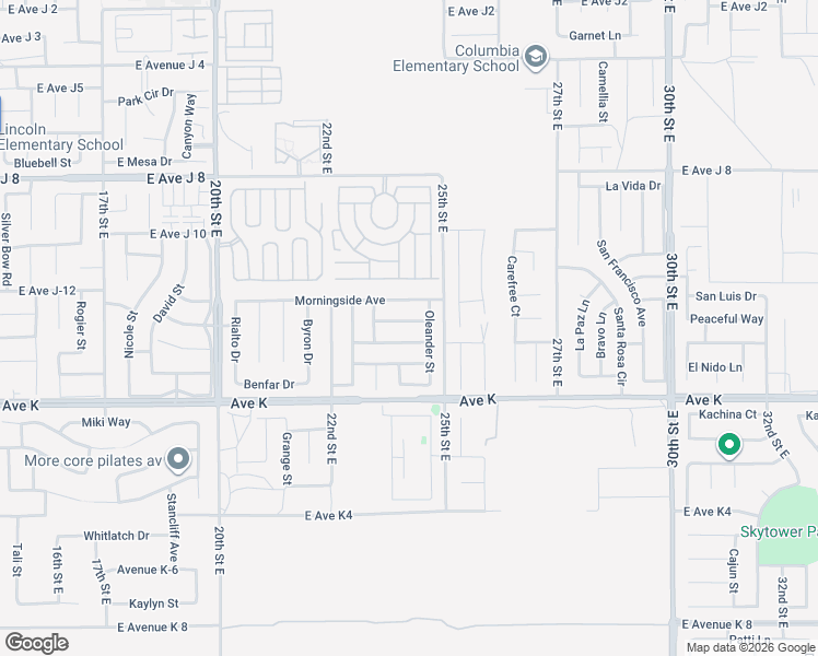 map of restaurants, bars, coffee shops, grocery stores, and more near 2334 Almondwood Avenue in Lancaster