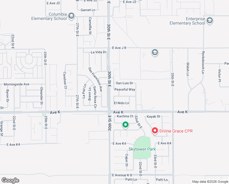 map of restaurants, bars, coffee shops, grocery stores, and more near 3020 Peaceful Way in Lancaster