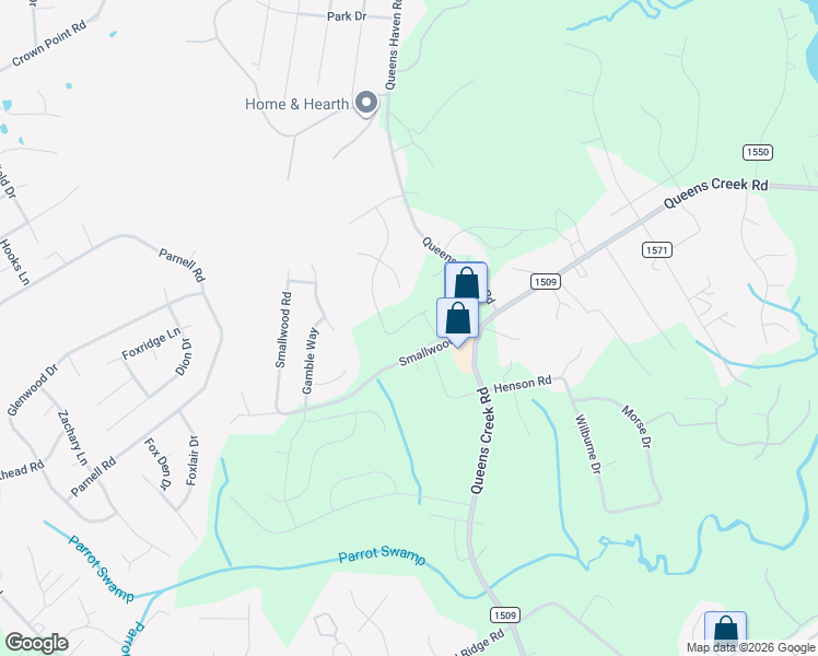 map of restaurants, bars, coffee shops, grocery stores, and more near 104-136 Smallwood Road in Hubert