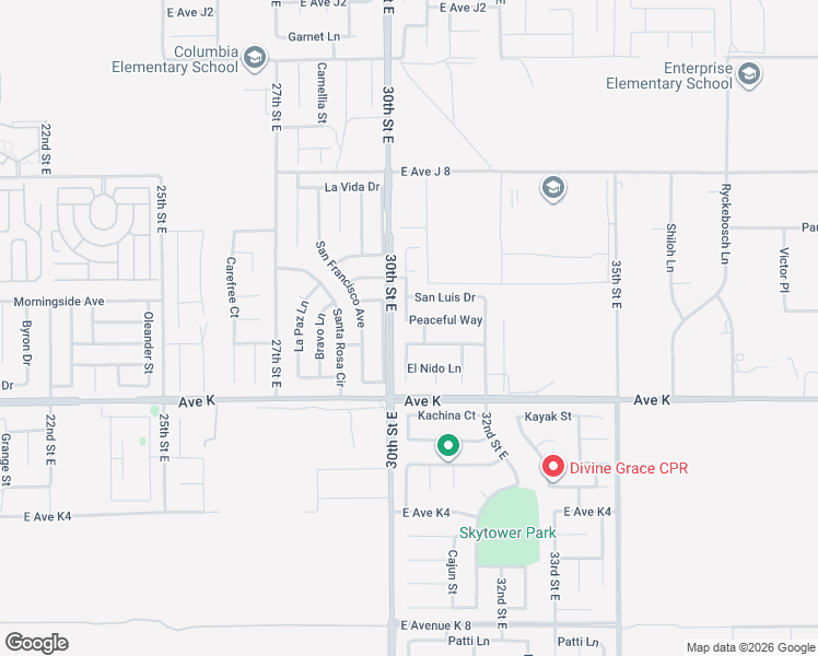 map of restaurants, bars, coffee shops, grocery stores, and more near 3020 Peaceful Way in Lancaster