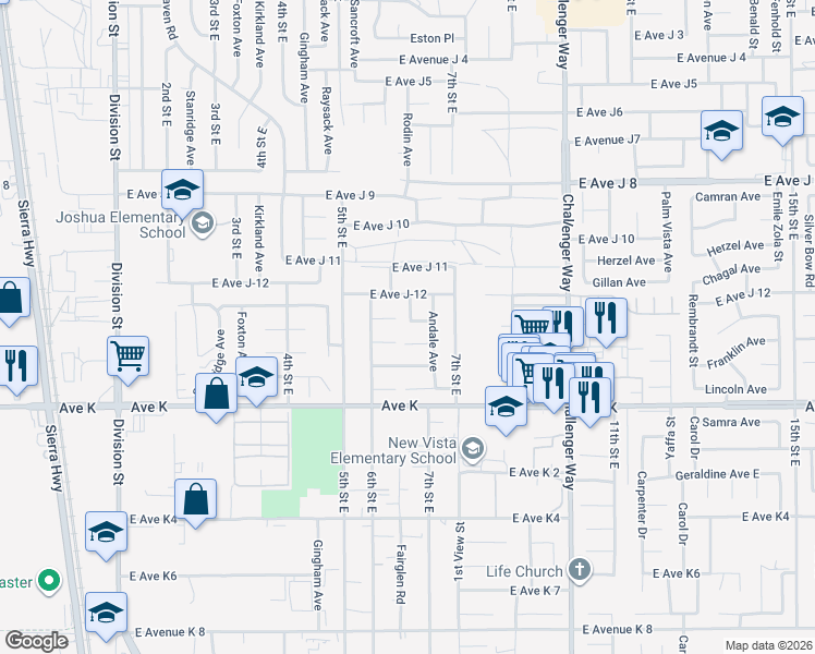map of restaurants, bars, coffee shops, grocery stores, and more near 634 Beverly Court in Lancaster