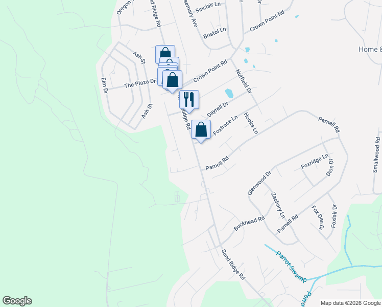 map of restaurants, bars, coffee shops, grocery stores, and more near 646 State Road 1501 in Hubert