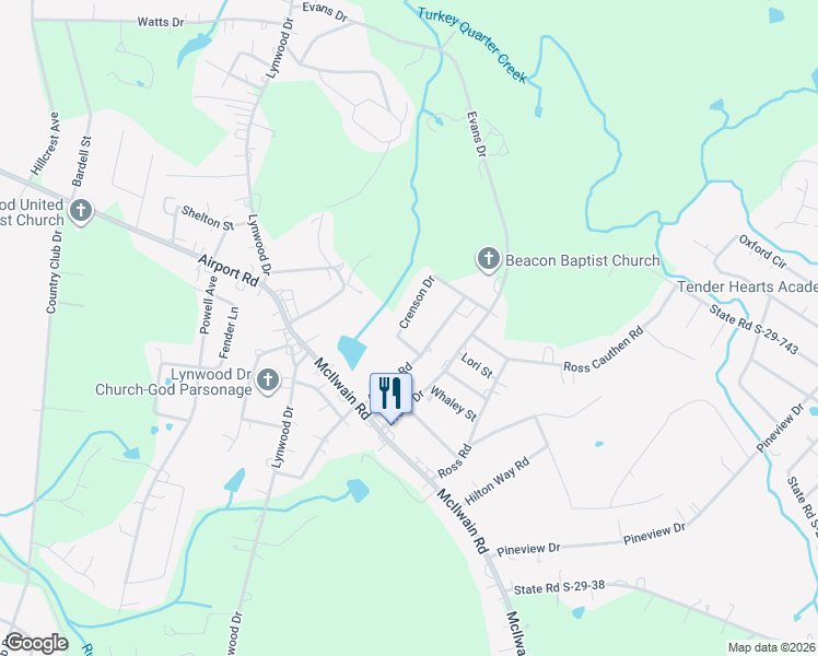 map of restaurants, bars, coffee shops, grocery stores, and more near 3020 Crenson Drive in Lancaster
