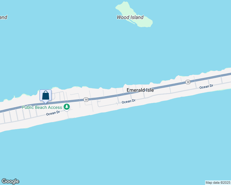 map of restaurants, bars, coffee shops, grocery stores, and more near 2502 Emerald Drive in Emerald Isle