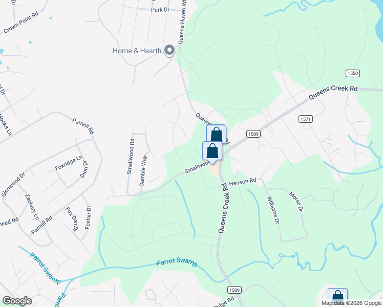 map of restaurants, bars, coffee shops, grocery stores, and more near 104-136 Smallwood Road in Hubert