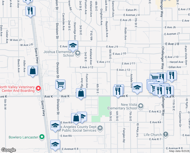 map of restaurants, bars, coffee shops, grocery stores, and more near 355 Woodlark Street in Lancaster