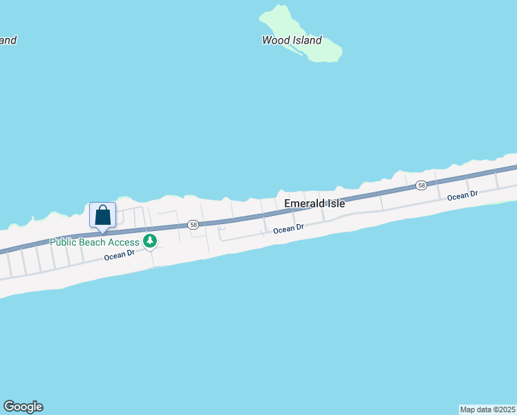 map of restaurants, bars, coffee shops, grocery stores, and more near 2502 Emerald Drive in Emerald Isle
