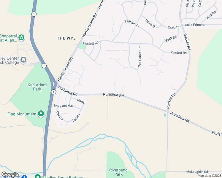map of restaurants, bars, coffee shops, grocery stores, and more near 2655 Adobe Falls Road in Lompoc