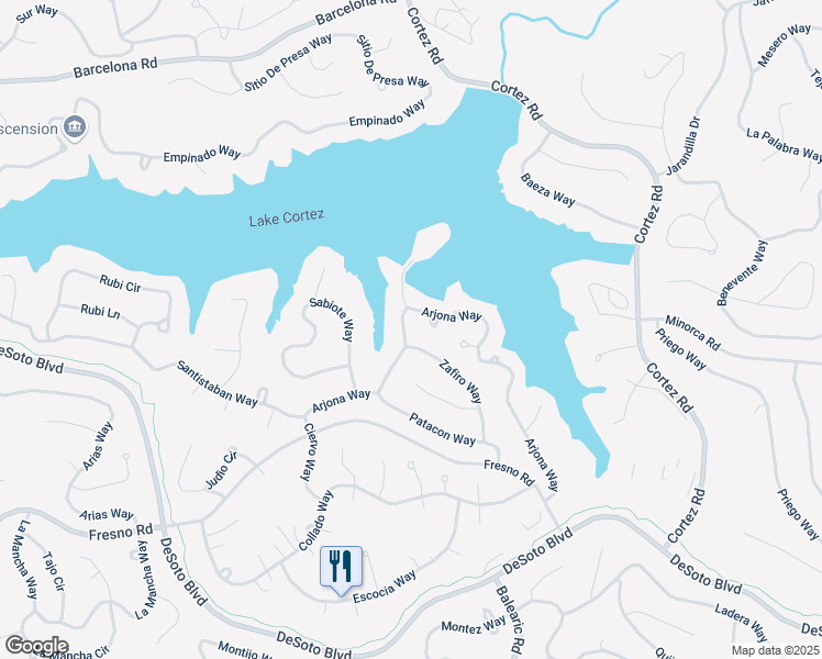 map of restaurants, bars, coffee shops, grocery stores, and more near 41 Arjona Way in Hot Springs Village