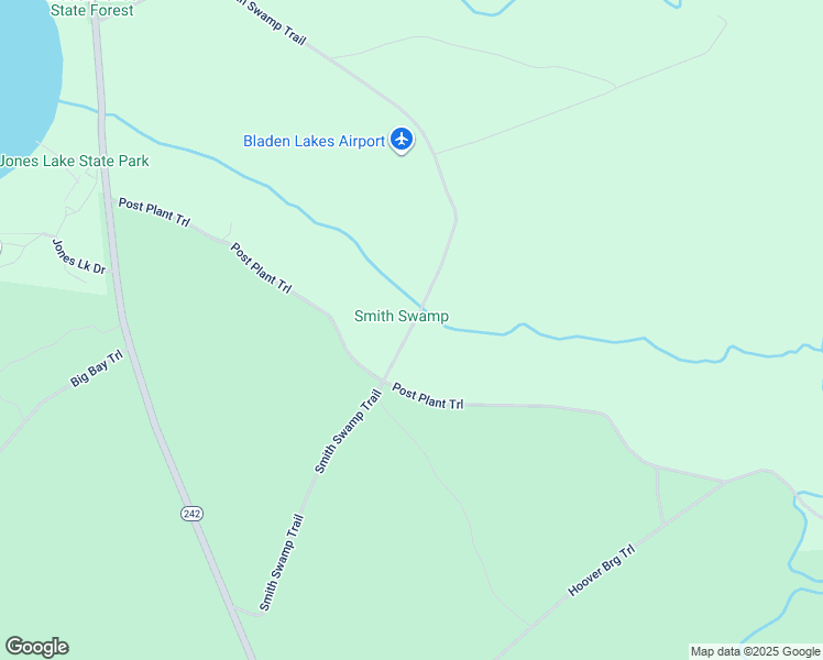 map of restaurants, bars, coffee shops, grocery stores, and more near Smith Swamp Trail in Bladen County
