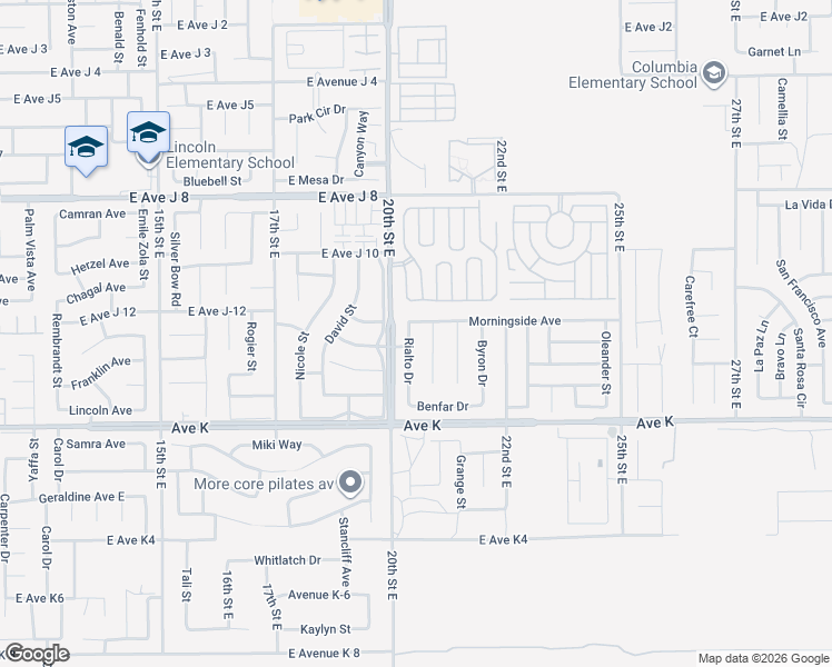 map of restaurants, bars, coffee shops, grocery stores, and more near 2025 Morningside Avenue in Lancaster