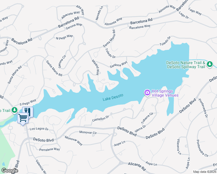 map of restaurants, bars, coffee shops, grocery stores, and more near 24 Abaron Place in Hot Springs