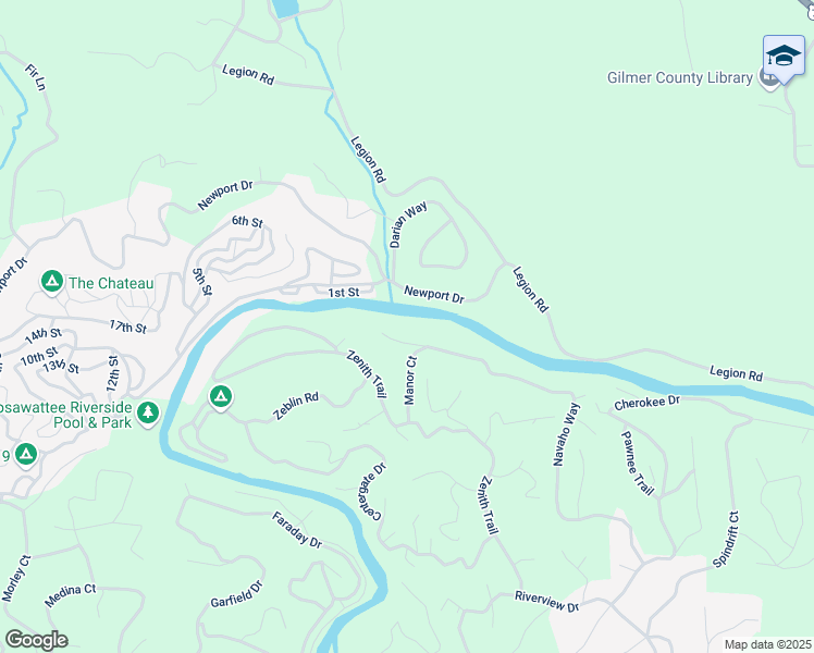 map of restaurants, bars, coffee shops, grocery stores, and more near 46 Floral Court in Ellijay
