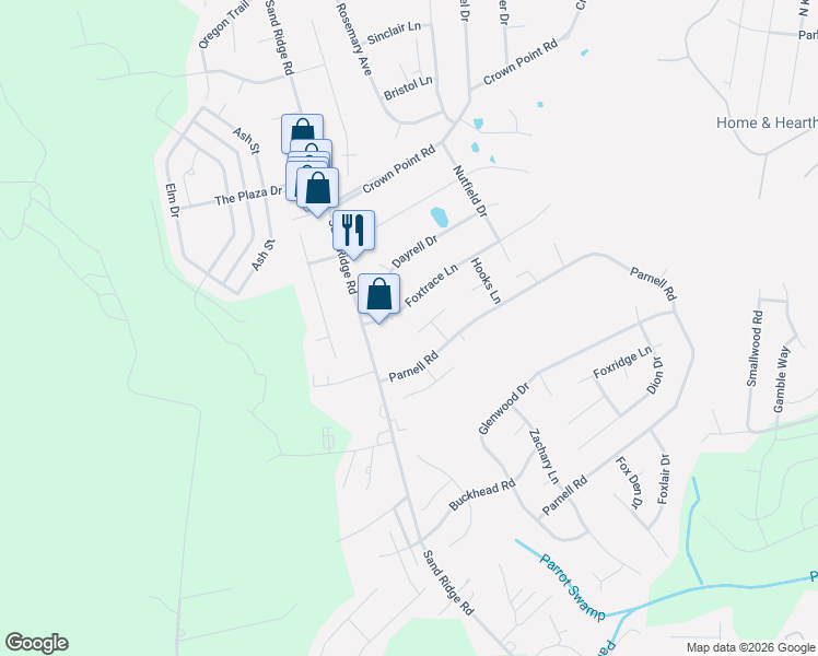 map of restaurants, bars, coffee shops, grocery stores, and more near 200 Foxtrace Lane in Hubert
