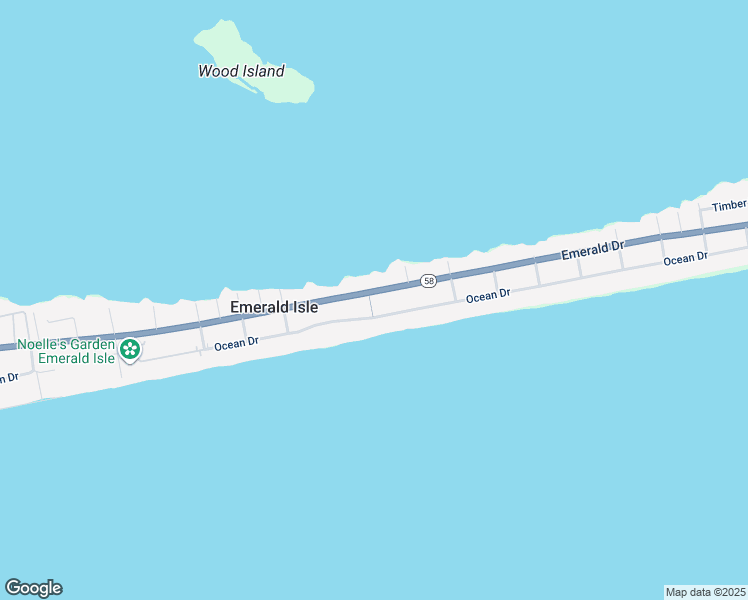 map of restaurants, bars, coffee shops, grocery stores, and more near 2100-2212 N Carolina 58 in Emerald Isle