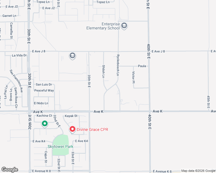 map of restaurants, bars, coffee shops, grocery stores, and more near 43710 Shiloh Lane in Lancaster