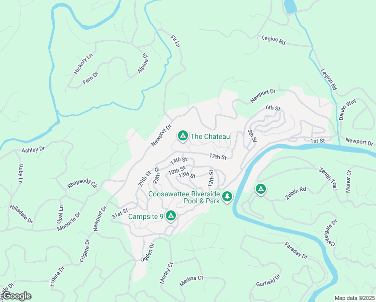 map of restaurants, bars, coffee shops, grocery stores, and more near 360 17th Street in Ellijay