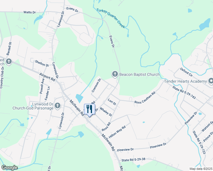 map of restaurants, bars, coffee shops, grocery stores, and more near 2040 Athena Road in Lancaster