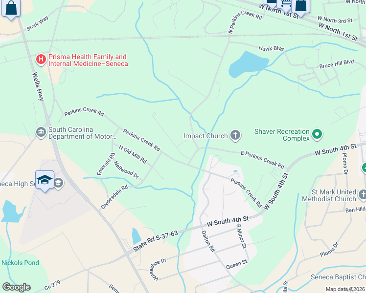 map of restaurants, bars, coffee shops, grocery stores, and more near 408 Laurel Grove Court in Seneca