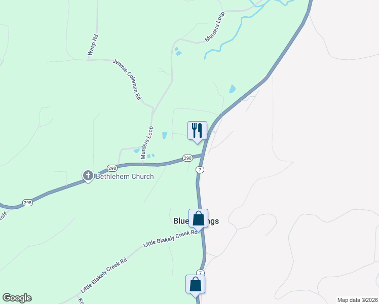map of restaurants, bars, coffee shops, grocery stores, and more near 126 Arkansas 298 in Hot Springs