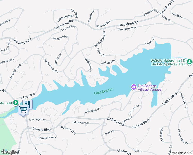 map of restaurants, bars, coffee shops, grocery stores, and more near 24 Abaron Place in Hot Springs
