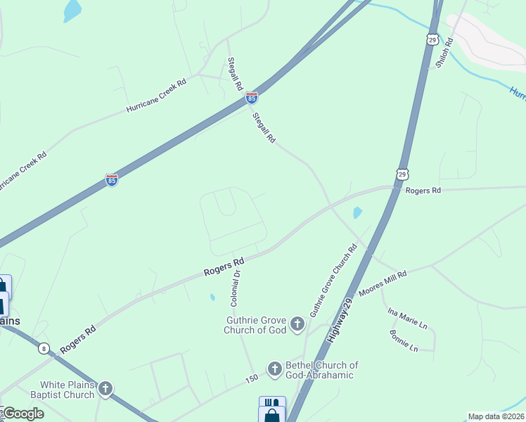 map of restaurants, bars, coffee shops, grocery stores, and more near 302 Fox Hollow Lane in Pelzer