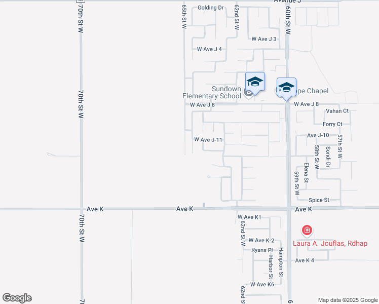 map of restaurants, bars, coffee shops, grocery stores, and more near 43809 Freer Way in Lancaster