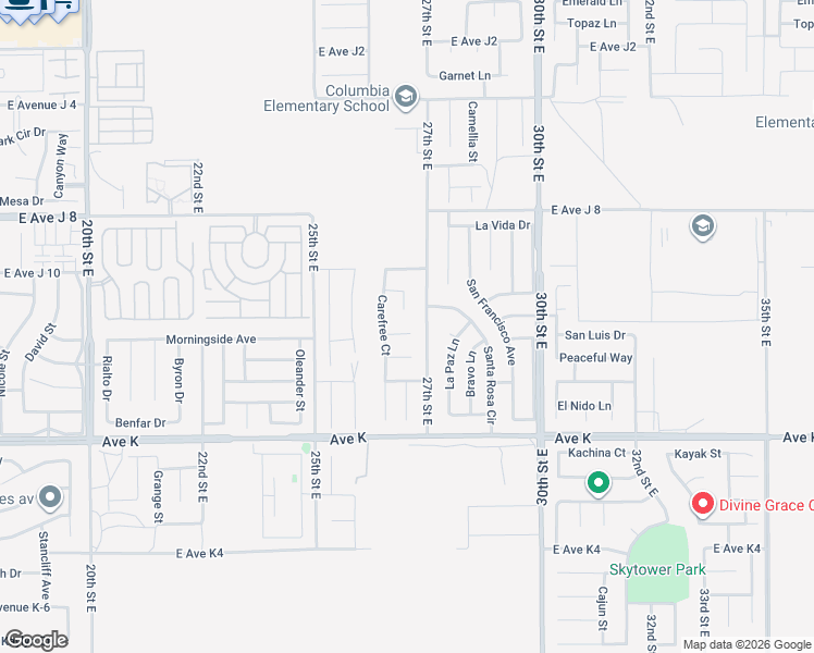 map of restaurants, bars, coffee shops, grocery stores, and more near 2639 Harmony Way in Lancaster