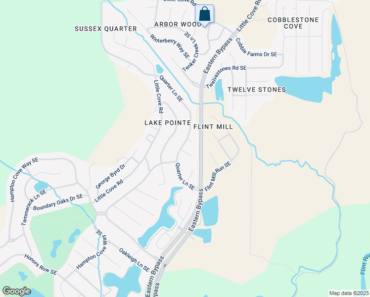 map of restaurants, bars, coffee shops, grocery stores, and more near 2649 Quarter Lane Southeast in Owens Cross Roads