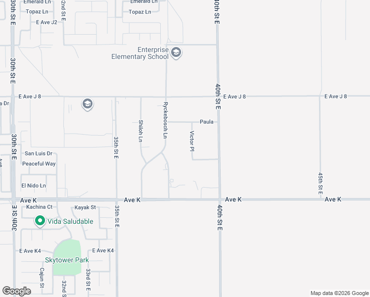 map of restaurants, bars, coffee shops, grocery stores, and more near 43831 Victor Place in Lancaster