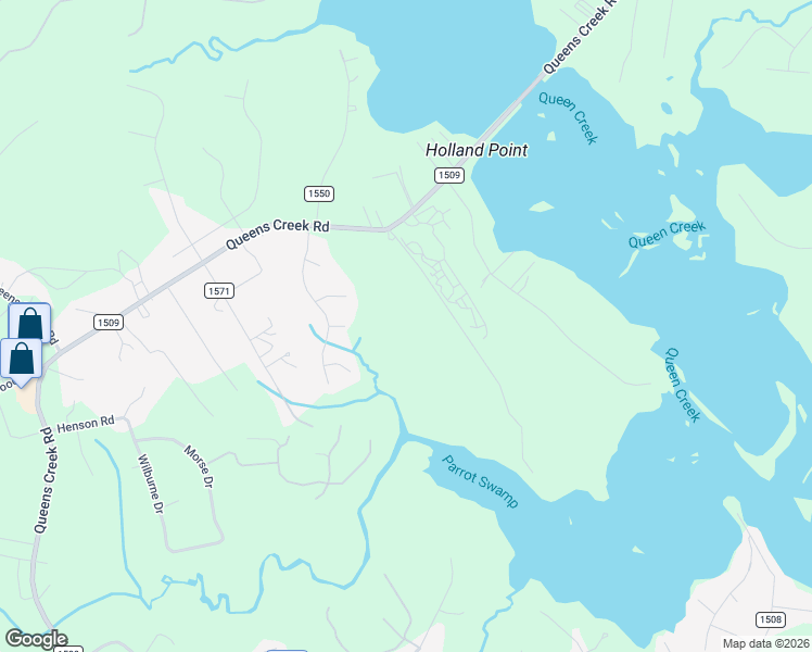 map of restaurants, bars, coffee shops, grocery stores, and more near 505 Queens Creek Road in Hubert