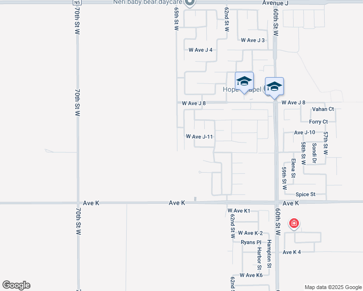 map of restaurants, bars, coffee shops, grocery stores, and more near 43815 Freer Way in Lancaster