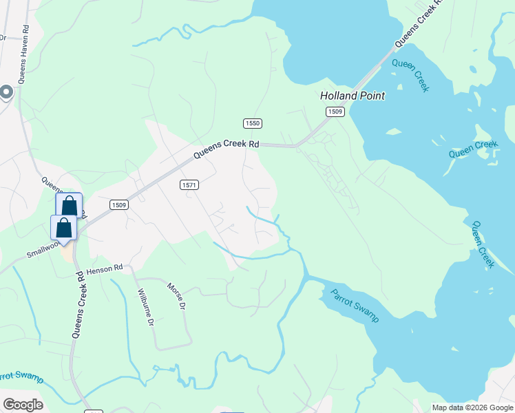 map of restaurants, bars, coffee shops, grocery stores, and more near 545 Queens Creek Road in Hubert