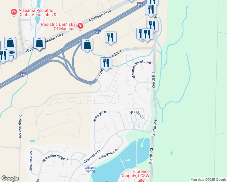 map of restaurants, bars, coffee shops, grocery stores, and more near 124 Iberville Street in Madison