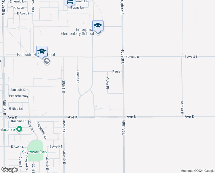 map of restaurants, bars, coffee shops, grocery stores, and more near Victor Place in Lancaster