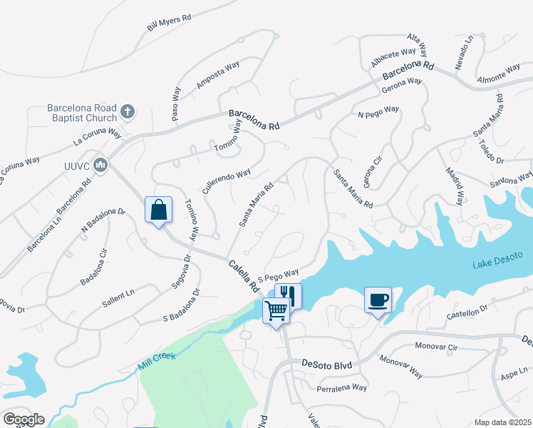 map of restaurants, bars, coffee shops, grocery stores, and more near 5 Santa Maria Lane in Hot Springs